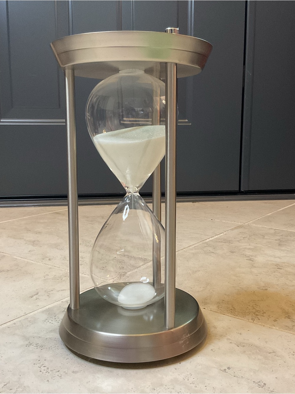 Silver Metal Hourglass Sand Timer - 12 x 6 3/4